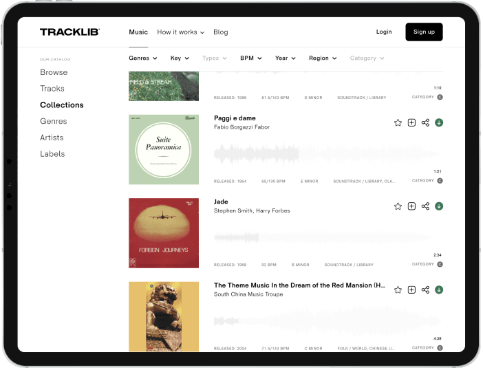 Tracklib listing