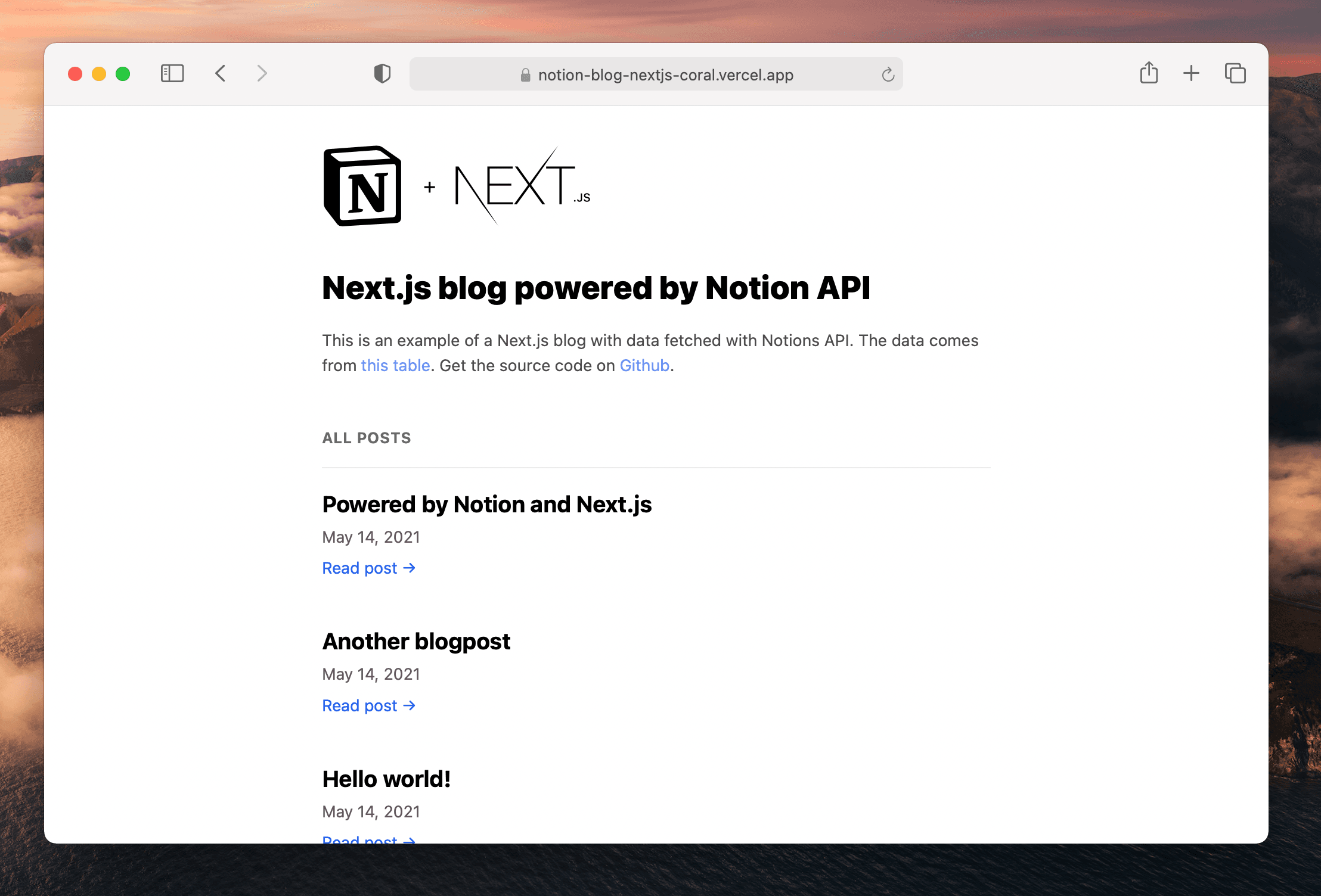 Blog powered by Notion and Next.js