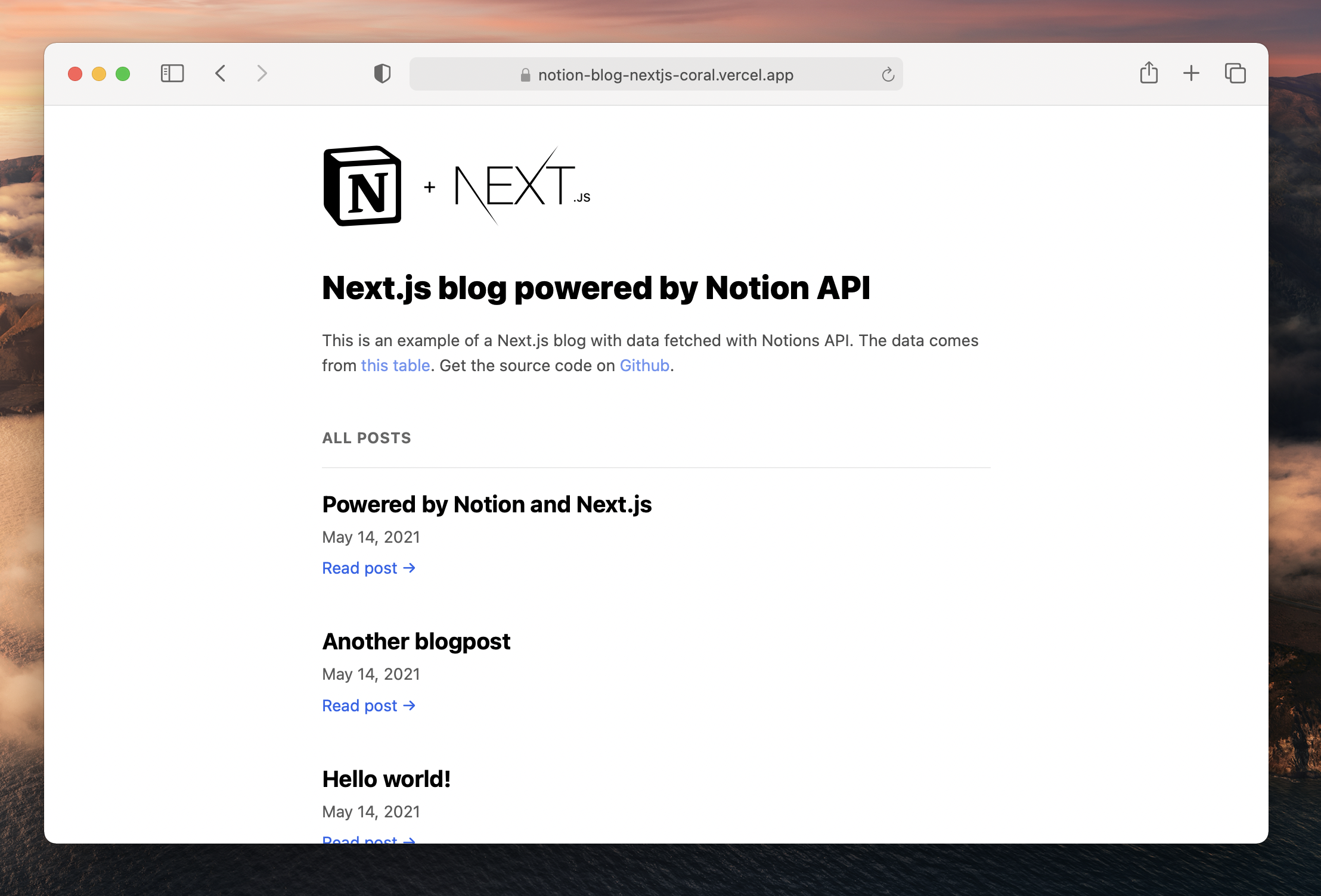 Blog powered by Notion and Next.js
