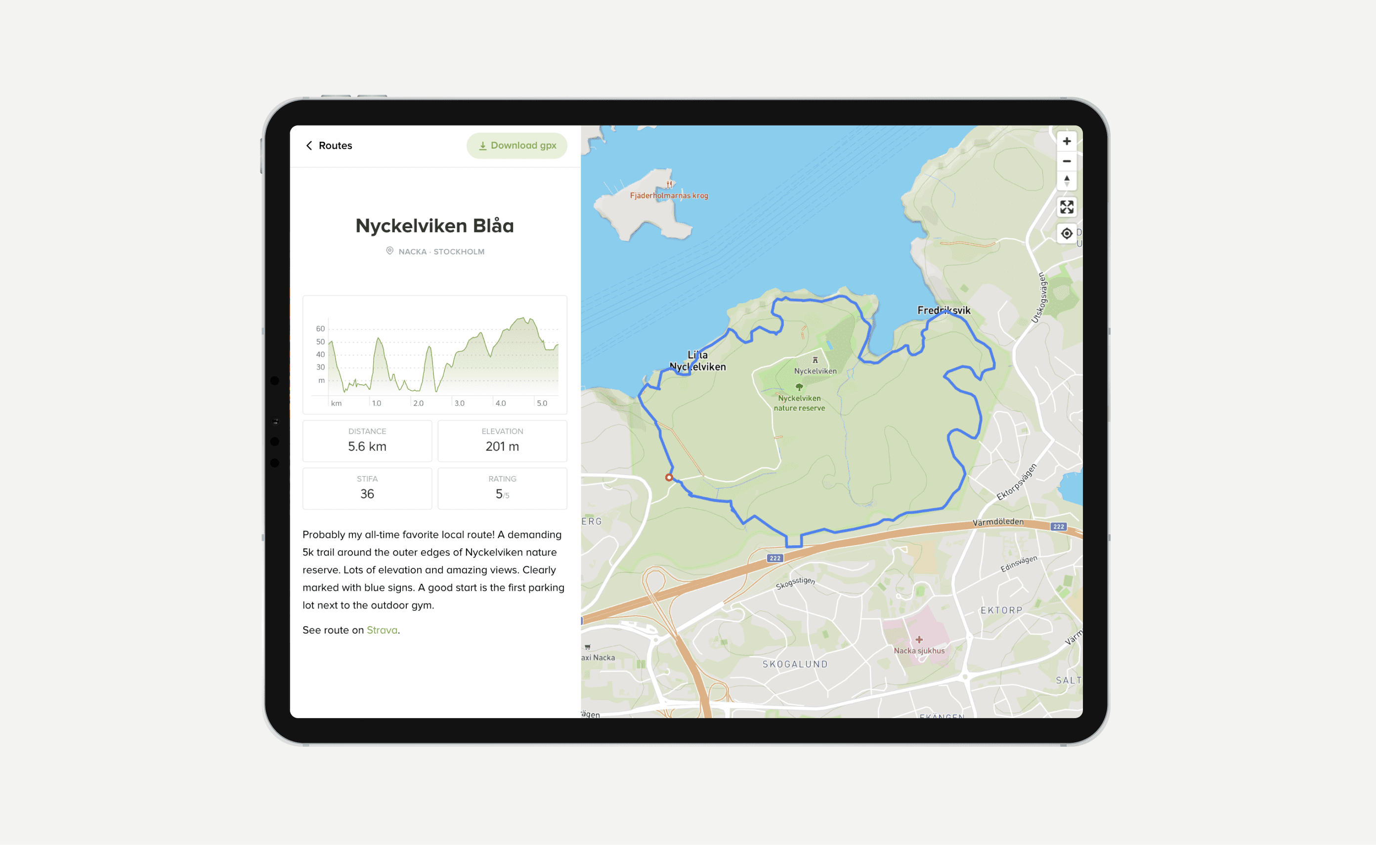 Trail routes route page