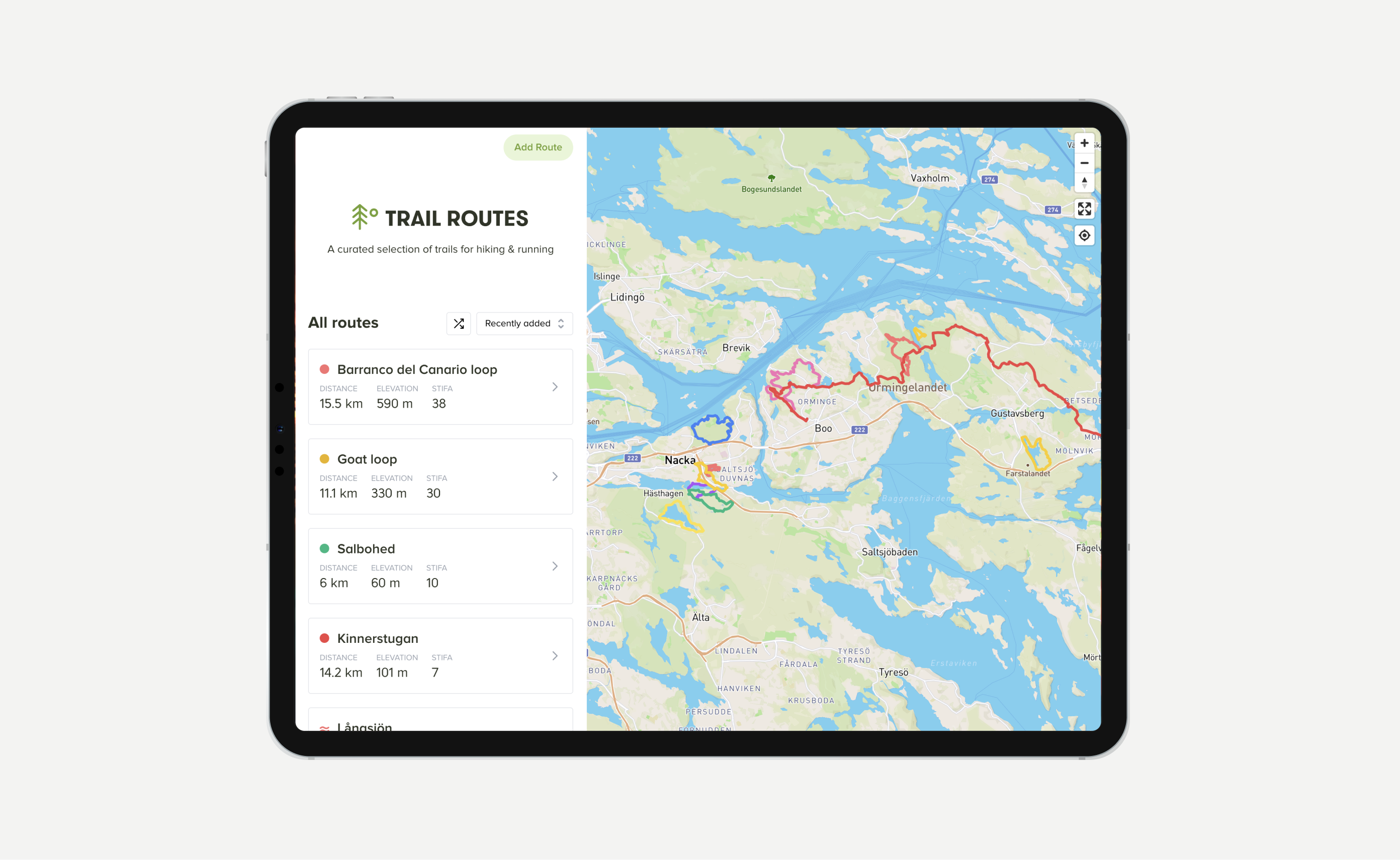 Trail routes home page